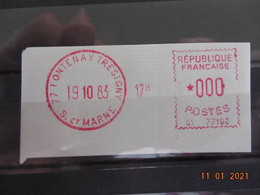 Vignette D'affranchissement Du Bureau De Fontenay Tresigny  1983 Avec Gomme D'origine - 1969 Montgeron – Carta Bianca – Frama/Satas