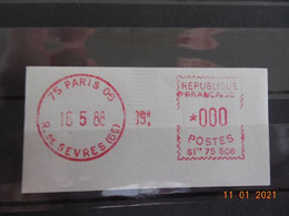 Vignette D'affranchissement Du Bureau De Paris Rue De Sèvres 1988 Avec Gomme D'origine - 1969 Montgeron – Carta Bianca – Frama/Satas