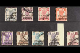 GWALIOR 1949 KGVI Overprinted At Alizah Printing Press, Gwalior, SG 129/37, Fine Used (9 Stamps) For More Images, Please - Other & Unclassified