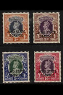 JIND OFFICIALS 1937 - 40 1r - 10r Ovptd JIND STATE SERVICE, SG O69/72, Very Fine Never Hinged Mint, With Fresh White Gum - Other & Unclassified