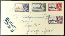 1935 Silver Jubilee Set Used On Registered FIRST DAY COVER, SG 94/7, Clear MONTSERRAT Postmarks. For More Images, Please - Montserrat