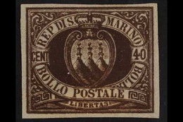 1892-4 40c Brown "Arms", Imperf Proof, Sass P17, Very Fine And Fresh. For More Images, Please Visit Http://www.sandafayr - Other & Unclassified