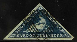 CAPE OF GOOD HOPE 1863-64. 4d Deep Blue, Variety "Wmk Sideways", SG 19d, Three Wide Margins, Very Fine Used For More Ima - Non Classificati