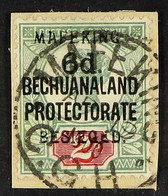 MAFEKING 1900 6d On Bechuanaland Protectorate 2d Green And Carmine (Type 1 Surcharge), SG 8, Very Fine Used, Tied On Sma - Non Classificati