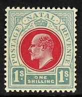 NATAL 1904-8 1s Carmine & Pale Blue, Wmk Mult Crown CA, SG 155, Very Slightly Toned Gum, Never Hinged Mint. For More Ima - Non Classificati