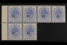 ORANGE FREE STATE 1888 2d On 3d Ultramarine, Wide "2", SG 52, Irregular Mint Block Of 6, Very Fine Part Og.  For More Im - Non Classificati