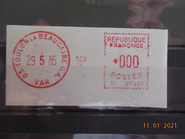 Vignette D'affranchissement Du Bureau De Toulon La Beaucaire G.A 1985 Avec Gomme D'origine - 1969 Montgeron – Carta Bianca – Frama/Satas