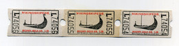 Vikingskipene, Oslo, Norvège Norge Norway. Bande De 3 Tickets Vintage. Strip Of 3 Se-tenant Tickets. Drakkar Vikings - Tickets D'entrée