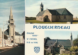 Cpsm Plouguerneau église Multi-vues - Plouguerneau