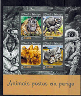 SANTORME PRINCIPE Nº 6742 AL 6745 - Chimpancés