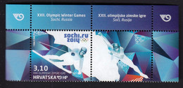 Croatia 2014 / Winter Olympic Games Sochi, Russia, Alpine Skiing, Speed Skating / MNH Stamp With Vignette - Inverno 2014: Sotchi