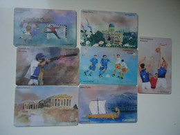 GREECE  USED  7  CARDS  ATHELETS  OLYMPIC GAMES  ATHENS 2004 - Olympic Games