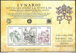 1982 - VATICANO -  CENTENARIO DELLA RIFORMA DEL CALENDARIO GREGORIANO -  FOGLIETTO CON 3 VALORI  - NUOVI - - Other & Unclassified