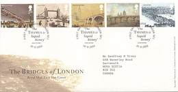 Great  Britain 2002 FDC Sc #2069-#2073 Set Of 5 Bridges Of London - 2001-2010 Decimal Issues