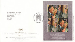 Great  Britain 2005 FDC Sc #2279 Souvenir Sheet Prince Charles, Camilla Wedding - 2001-2010 Decimal Issues