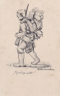 AK Schnauze Voll! - Soldat Mit Gepäck - Humor - Patriotika - Feldpostkarte 1916 (53911) - Humour