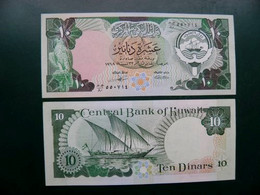 Unc Banknote Kuwait P-15c 10 Dinars Sign.4 Sailing Boat - Koweït