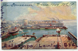 - Quebec - The Harbour, Montréal, Peu Courante, Chromo, écrite, 1909, Trés épaisse, Oilettes Séries, TBE, Scans. - Montreal