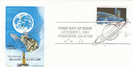 FDC Sc#2570 Planet Earth And Landsat Explorer Craft Image Cachet, 1991 Issue - America Del Nord