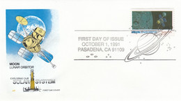 FDC Sc#2571 Earth's Moon And Lunar Orbiter Explorer Craft Image Cachet, 1991 Issue - América Del Norte