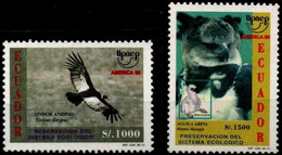 Ecuador 1995 YT1252-53 ** UPAEP. Preservación Del Sistema Ecológico: Cóndor. Águila. Preservation Of The Ecological Syst - Ecuador