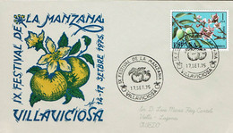 ENVELOPE CANCELLATION FESTIVAL DES POMMES - VILLAVICIOSA 1975 - Agriculture