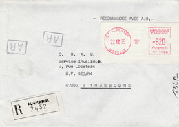 Lettre Reco : Algrange En Ar - Specimen