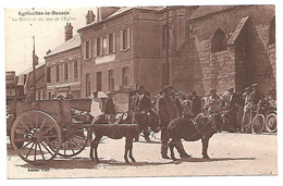 CPA 89 EGRISELLES LE BOCAGE LA MAIRIE ET UN COIN DE L EGLISE ATTELAGE GROSSE ANIMATION TRES RARE BELLE CARTE !! - Egriselles Le Bocage