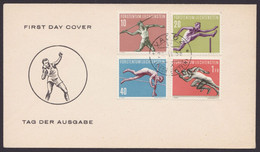 MiNr. 342/5 "Sportler", 1956, Pass. Brief, ESst "Vaduz" - Covers & Documents