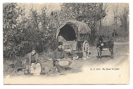 CPA SUISSE AU JOUR LE JOUR VANNIERS BOHEMIENS TRES RARE BELLE CARTE !! - Au