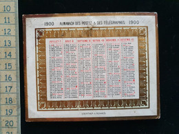 Petit Calendrier Almanach Des Postes 1900 - Small : ...-1900