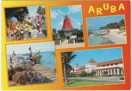Aruba - Dutch Antilles - Images Of Aruba - (Windmill/Windmolen 'De Olde Molen' & 'Parasailing Aruba' Boat) - Aruba