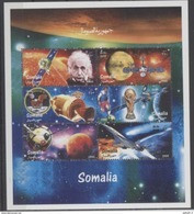 Somalie Space  Albert EINSTEIN Footbal Concorde Sheetlet - Albert Einstein