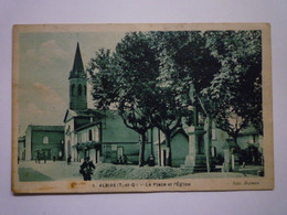 2021 - 250  ALBIAS  (Tarn-et-Garonne)  :  La Place Et L'Eglise   1947   XXX - Albias