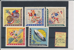 MONGOLIA- 1962 N° 248/52 MNH - 1962 – Cile