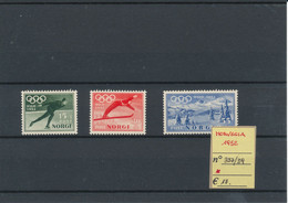 NORVEGIA- 1952 N° 337/39 MLH - Invierno 1952: Oslo