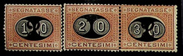 Italy 1890 Sas S17 - S19 * MH Diena Cert A, Diena Signed - Well Centered  (002839) - Taxe