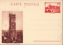 Entier CP Conciergerie Paris Sanguine N°7 Paris La Tour Saint Jacques Neuve Storch F1B - Standard Postcards & Stamped On Demand (before 1995)