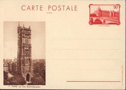 Entier CP Conciergerie Paris Brune N°7 Paris La Tour Saint Jacques Neuve Storch F1B - Standard Postcards & Stamped On Demand (before 1995)