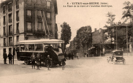 Vitry Sur Seine * L'Autobus électrique Et La Place De La Gare * Autobus Place Cave Vitry Gare * Beau Plan ! - Vitry Sur Seine