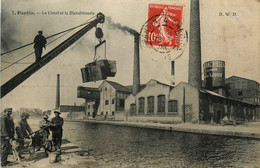Pantin * Le Canal Et La Blanchisserie LEDUCQ * Usine Industrie Cheminée * Grue - Pantin