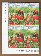 AC - TURKEY STAMP -  2020 INTERNATIONAL YEAR OF PLANT HEALTH MNH BLOCK OF FOUR 24 SEPTEMBER 2020 - Oblitérés