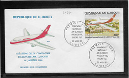 Thème Avions - Djibouti - Enveloppe - TB - Avions