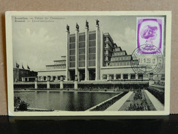 § - BRUXELLES  -  Palais Du Centenaire / Eeuwfeestpaleis  Met/avec Zegel/timbre Autosalon 1939 ! ! ! - Etterbeek