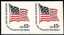94812f  - USA - STAMPS - SC #  1618Cd - IMPERF PAIR - MNH Flag HOME Of The BRAVE - Variedades, Errores & Curiosidades
