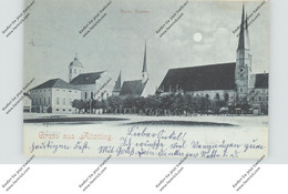 8262 ALÖTTING, Bayer. Strasse, Mondscheinkarte, 1899 - Altötting