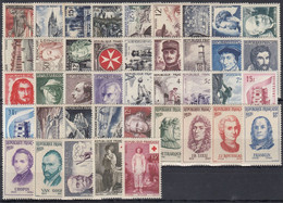 FRANCIA 1956 Nº 1050/1090 AÑO COMPLETO NUEVO SIN CHARNELA 41 SELLOS - 1950-1959