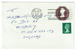 Ref 1444 - 1977 Uprated Postal Stationery Cover Belfast Jubilee Slogan Pmk Northern Ireland - Lettres & Documents