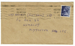 Ref 1444 - 1977 Cover With Krag Style Ballycastle / Co. Antrim Postmark - Northern Ireland - Covers & Documents