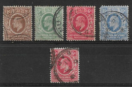 EAST AFRICA AND UGANDA PROTECTORATES 1907 - 1910 VALUES SG 34-36, 39, 43 FINE USED Cat £11+ - Protectoraten Van Oost-Afrika En Van Oeganda